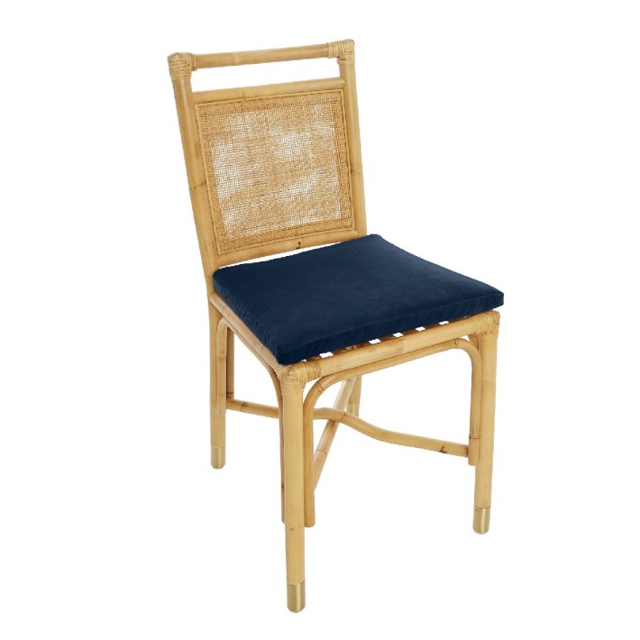 Riviera rattan dining chair orange velvet