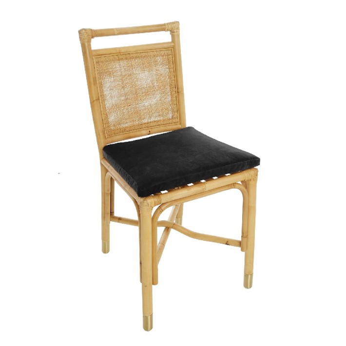 Chaise en rotin Riviera velours ocre