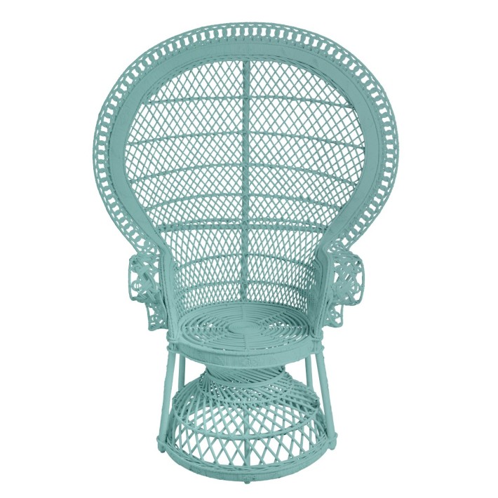 black peacock chair in rattan