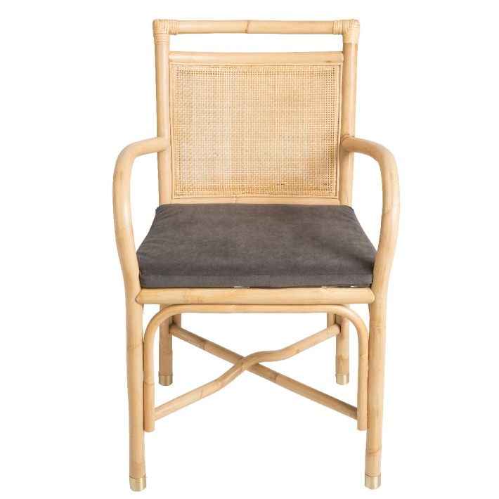 Riviera rattan dining chair velvet