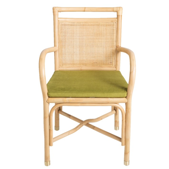 Riviera rattan dining chair velvet