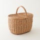 Two-coloured willow shopping basket