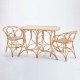 Rattan table armchair Gingko Bulles view from 3/4