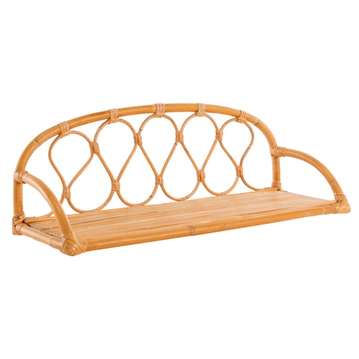 Vintage rattan wall shelf Lily