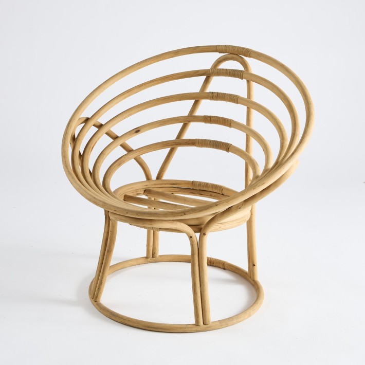 Vintage rattan armchair with hoops PU012