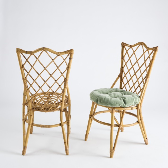 lot 2 chaises en rotin Vintage PU023