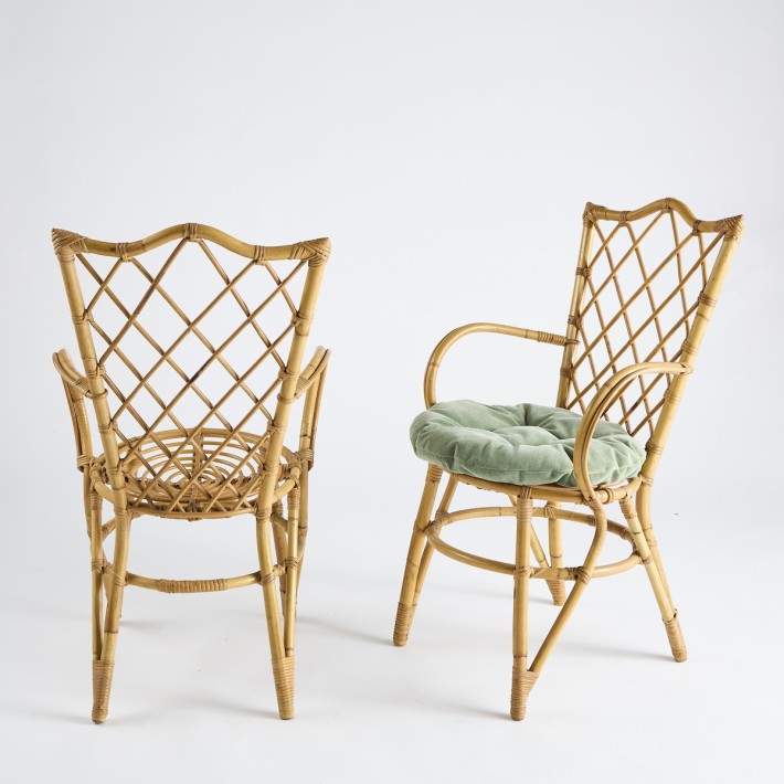 Set of 2 Vintage rattan chairs with armrests PU024