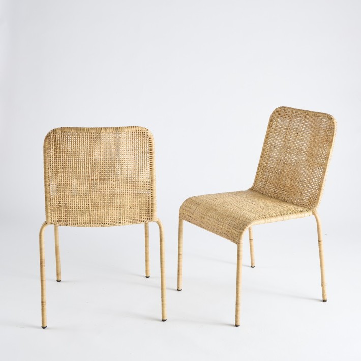 lot 2 chaises Trinidad rotin naturel PU043