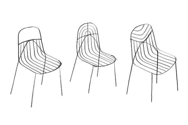 croquis chaise en rotin SILLON